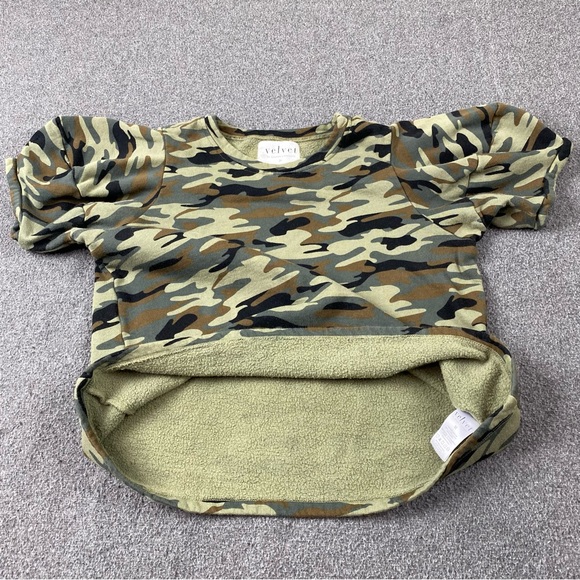 Anthropologie Velvet By Graham & Spencer Camouflage Fleece Shirt Women’s Sz Med - Picture 4 of 9